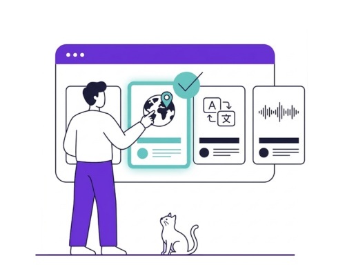 graphic of man selecting a task from a board of options